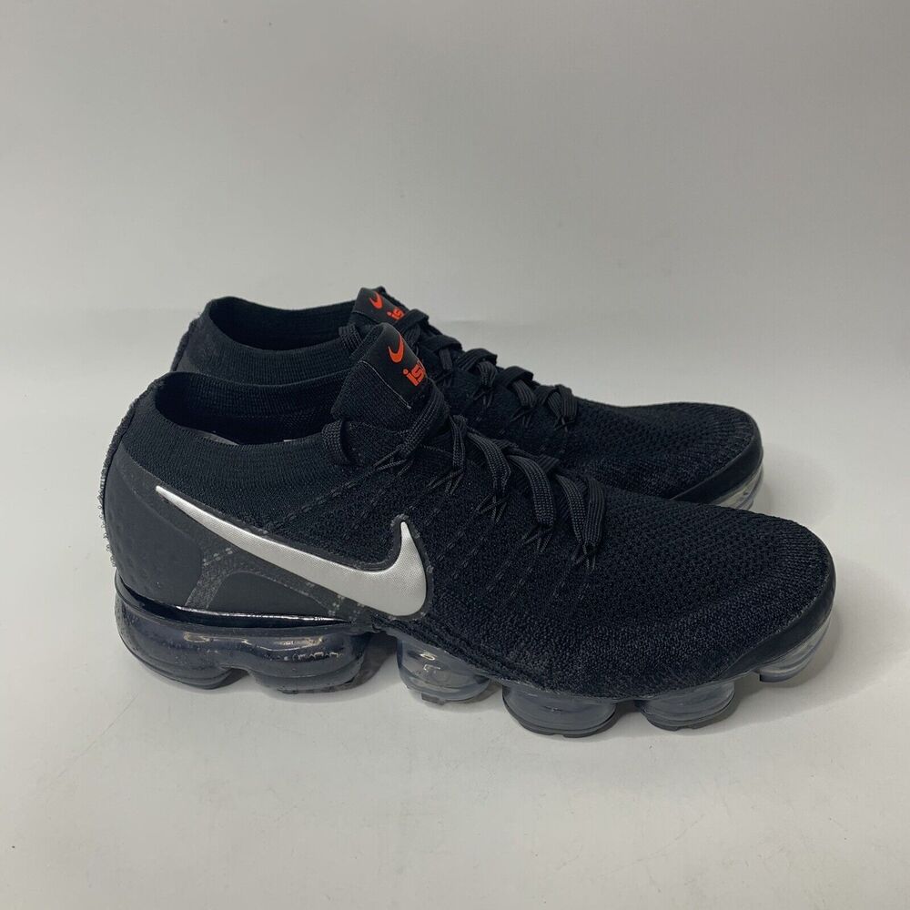 Nike Air VaporMax Flyknit Mens 6.5 Womens 8 Gator ISPA Black Metallic Silver